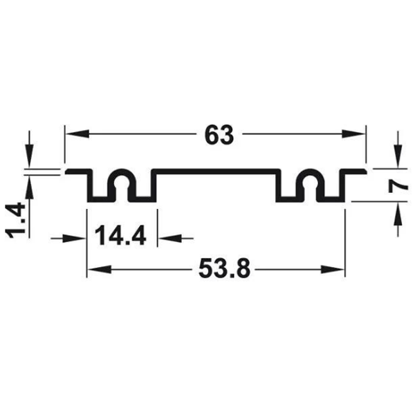 ảnh sản phẩm Ray đôi dẫn dưới màu đồng Hafele 403.75.406