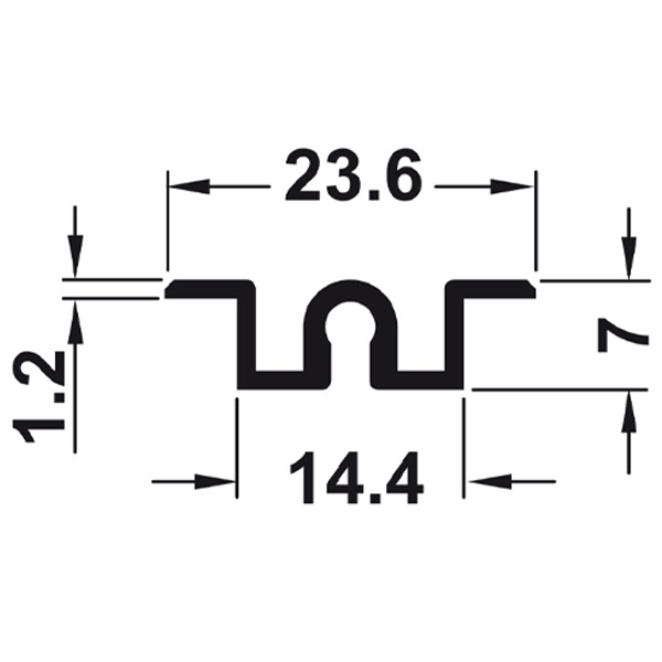 ảnh sản phẩm Ray đơn âm dưới màu bạc Hafele 403.77.960