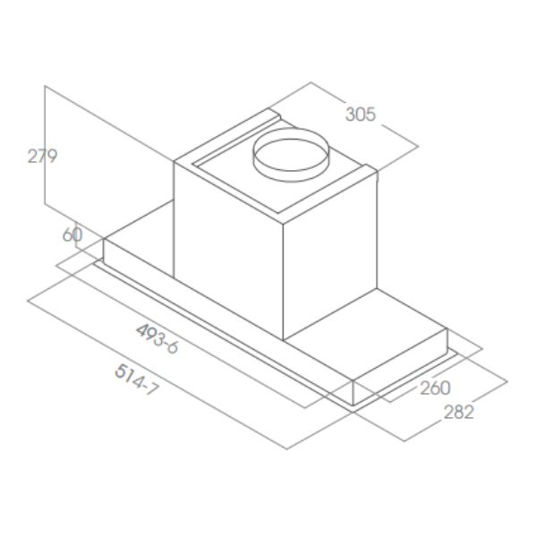 ảnh sản phẩm Máy hút mùi âm tủ Elica HIDDEN 2.0 IX/A/60 PRF0092333A