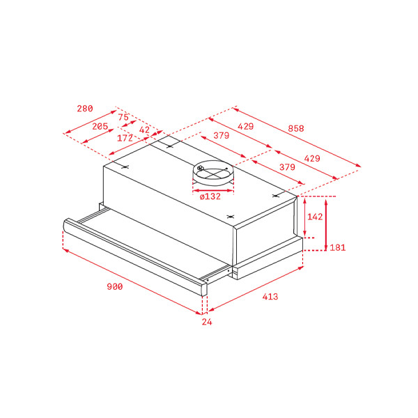 ảnh sản phẩm Máy hút mùi âm tủ Teka TLR2 92 SS 113070001