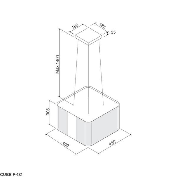 ảnh sản phẩm Máy hút mùi đảo Malloca CUBE F-181