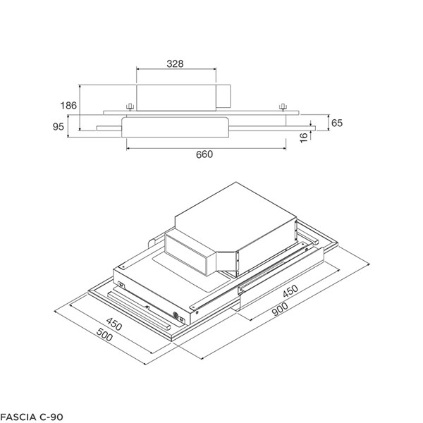 ảnh sản phẩm Máy hút mùi âm trần Malloca FASCIA C-90