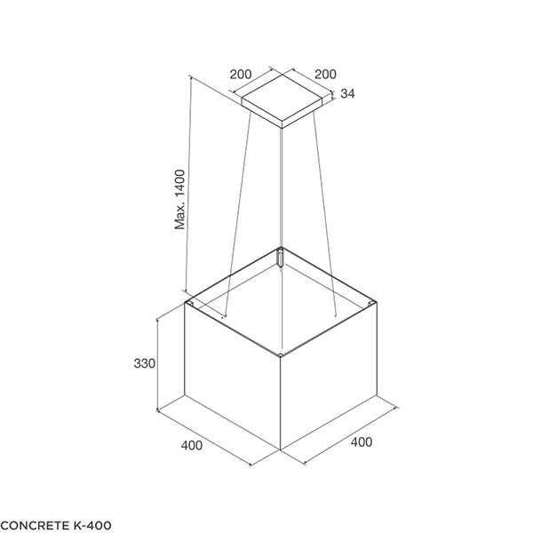 ảnh sản phẩm Máy hút mùi đảo Malloca CONCRETE K-400BR