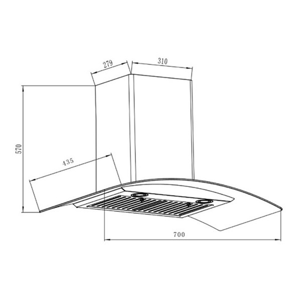 ảnh sản phẩm Máy hút mùi gắn tường Binova BI-1700SH 70cm