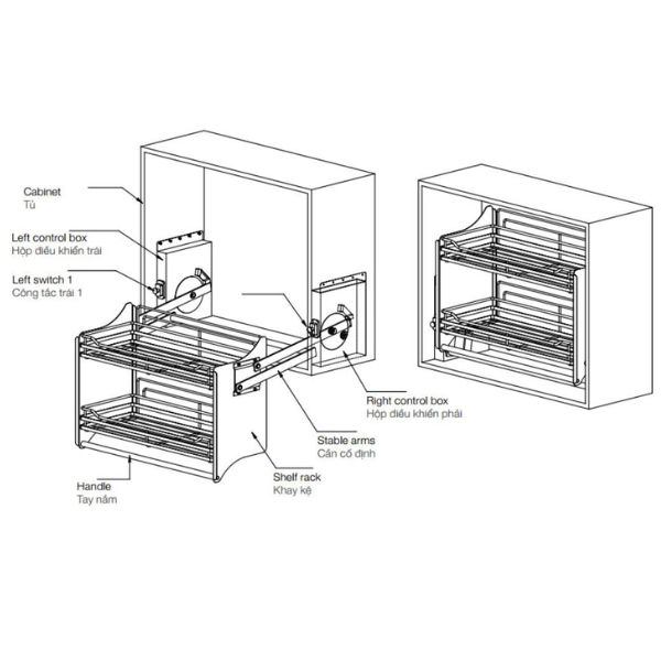 ảnh sản phẩm Giá bát đĩa nâng hạ Garis GL06.90E