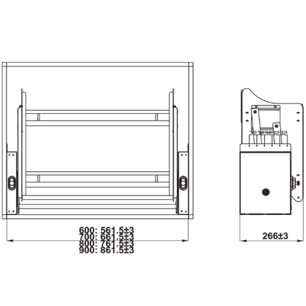 ảnh sản phẩm Kệ chén dĩa nâng hạ Hafele Kosmo Oria 504.76.818