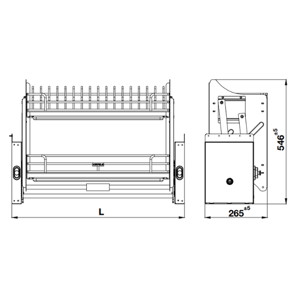 ảnh sản phẩm Kệ Chén Đĩa Nâng Hạ Oria 600mm Hafele 504.71.073