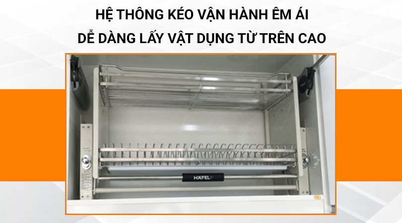 Kệ nâng hạ Hafele 504.75.026 vận hành êm ái - Dễ dàng lấy vật dụng