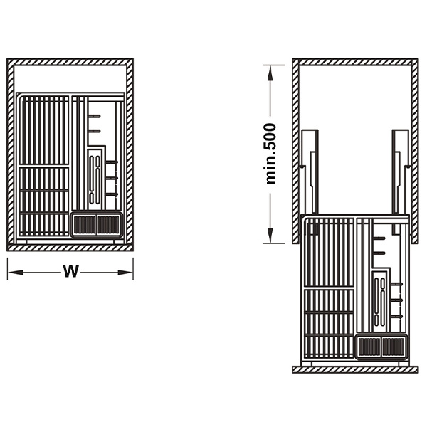 ảnh sản phẩm Bộ rổ kéo đa năng cho tủ rộng Hafele 549.34.053