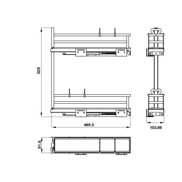 ảnh sản phẩm Kệ gia vị cánh phải Hafele Kosmo Omero 549.20.841