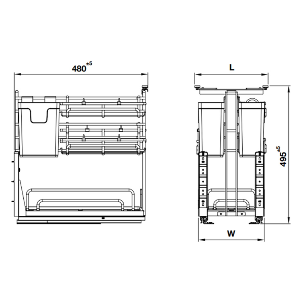 ảnh sản phẩm Kệ Gia Vị Dao Thớt Omero Multi Inox 304 250mm 547.11.002