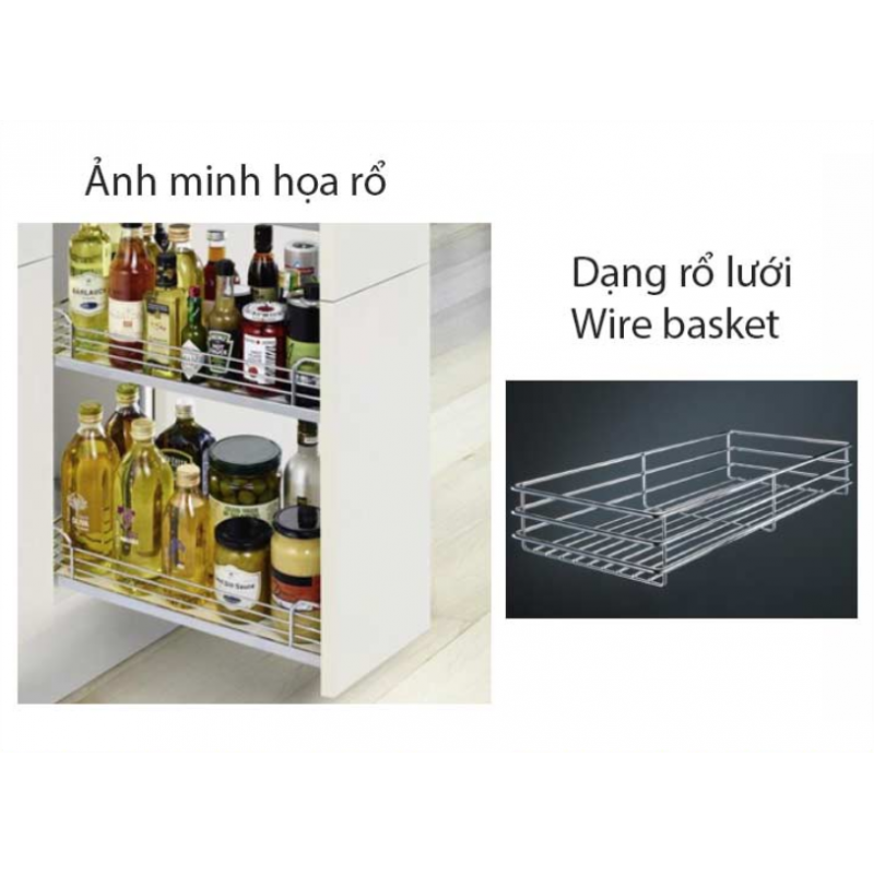 ảnh sản phẩm Rổ kéo dạng lưới 250mm mở trái Hafele 545.53.003