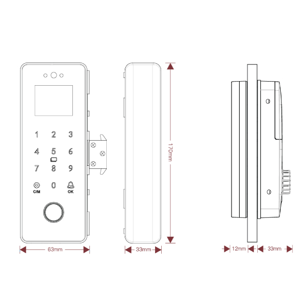 ảnh sản phẩm Khóa thông minh tự động dùng cho cửa kính cường lực Demax SL800 G-SD APP Wifi Remote