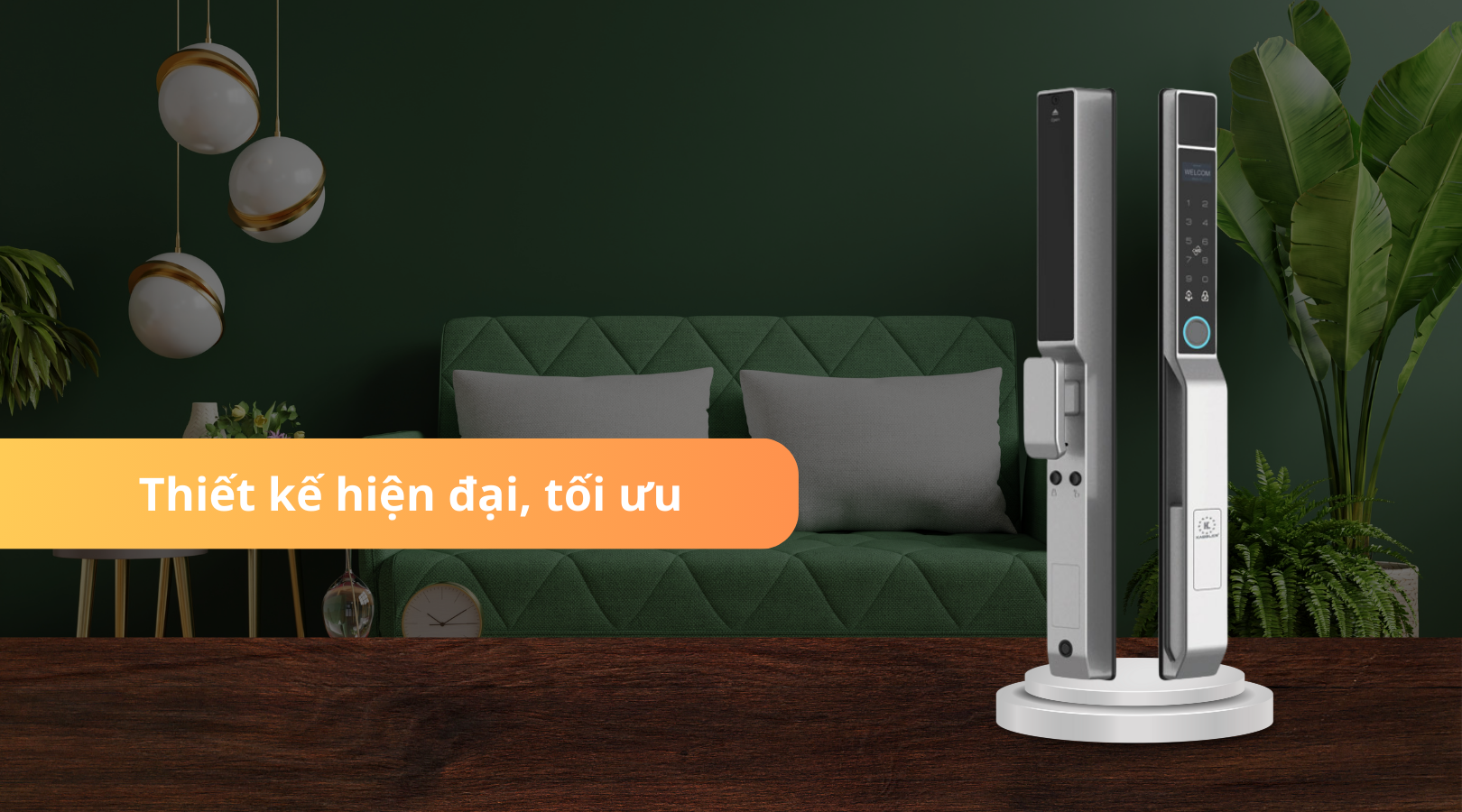 Thiết kế hiện đại, tối ưu của khóa cửa nhôm Kassler KL-599 Pro Grey APP