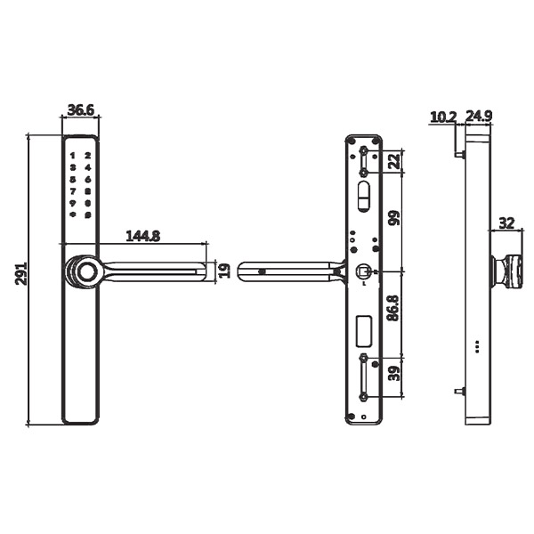 ảnh sản phẩm Khóa cửa nhôm Kassler KL-599 RB APP