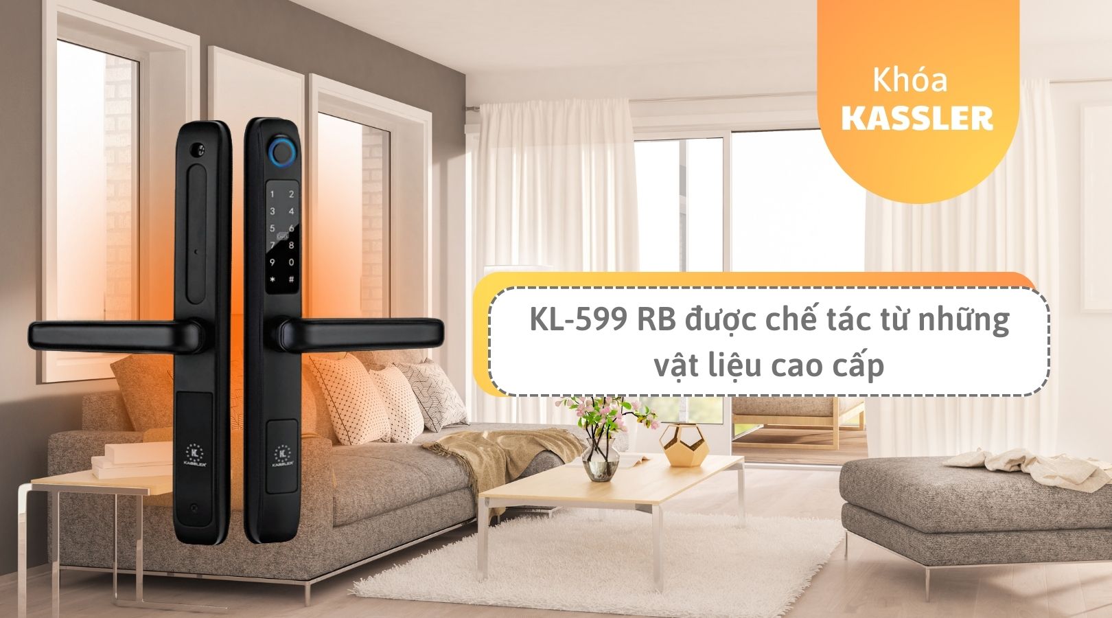 ảnh sản phẩm Khóa cửa nhôm Kassler KL-599 RB