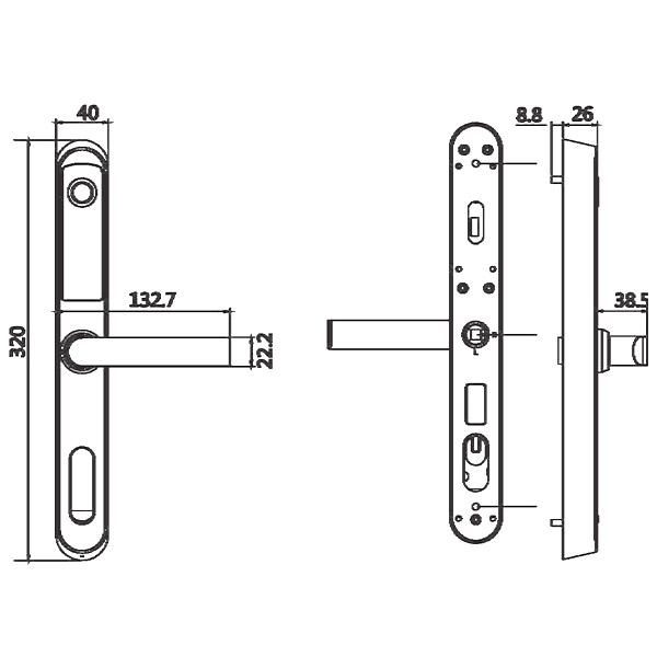 ảnh sản phẩm Khóa cửa nhôm Kassler KL-599 RG APP