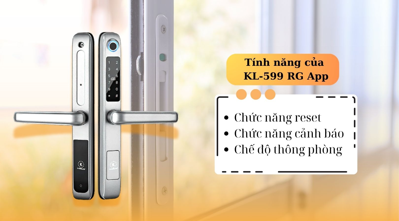 Tính năng chính của khóa cửa nhôm Kassler KL-599 RG APP