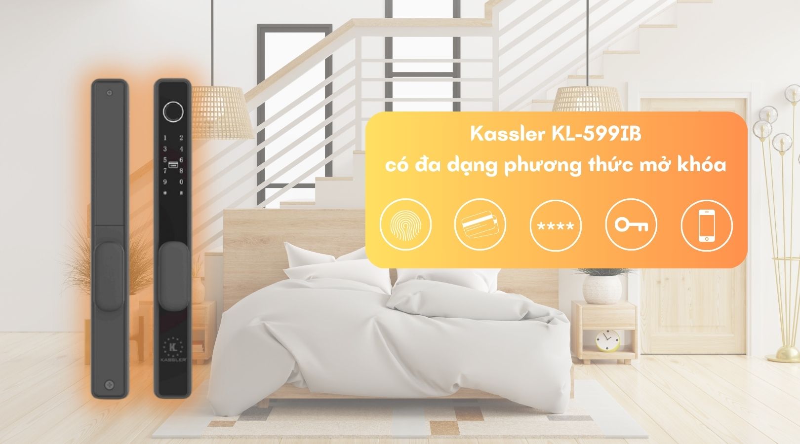 Phương thức mở khóa của Kassler KL-599IB APP