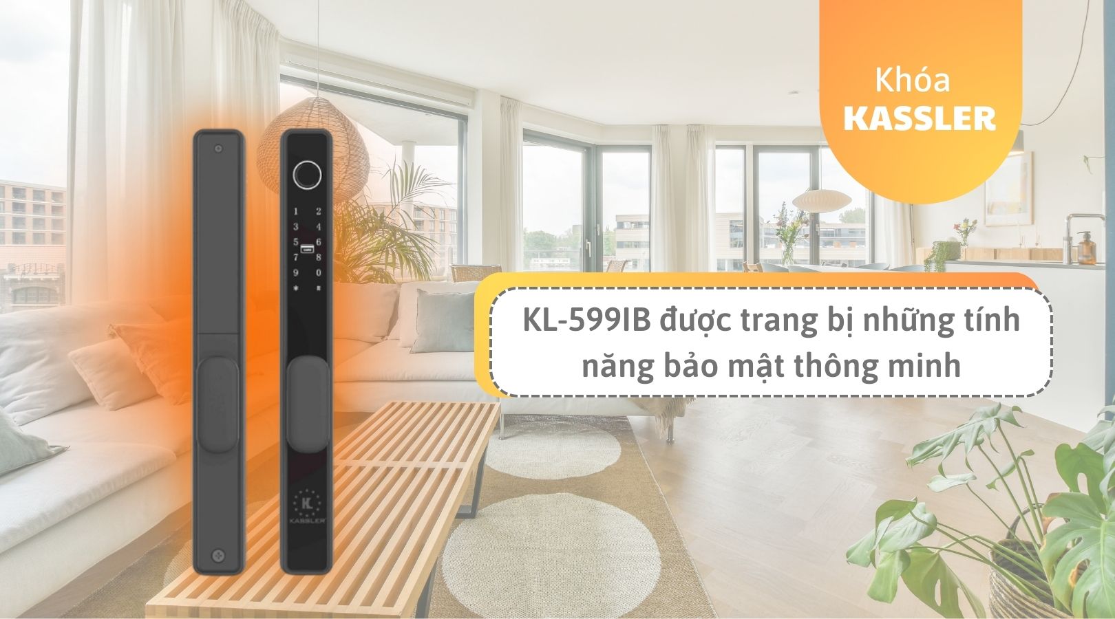 Một số tính năng nổi bật của khóa cửa nhôm Kassler KL-599IB APP