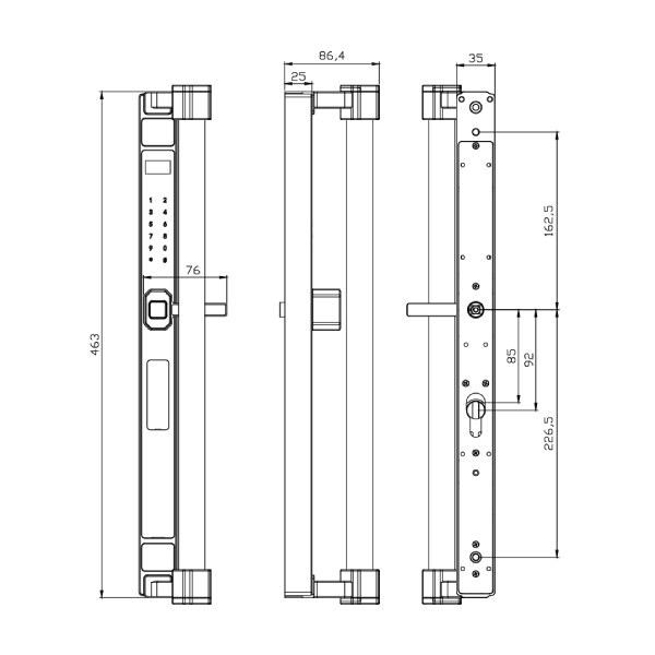 ảnh sản phẩm Tay đẩy khóa đại sảnh biệt thự Demax GL808 GS LUX