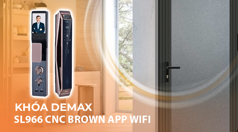 Khóa điện tử Demax SL966 CNC Brown APP WIFI