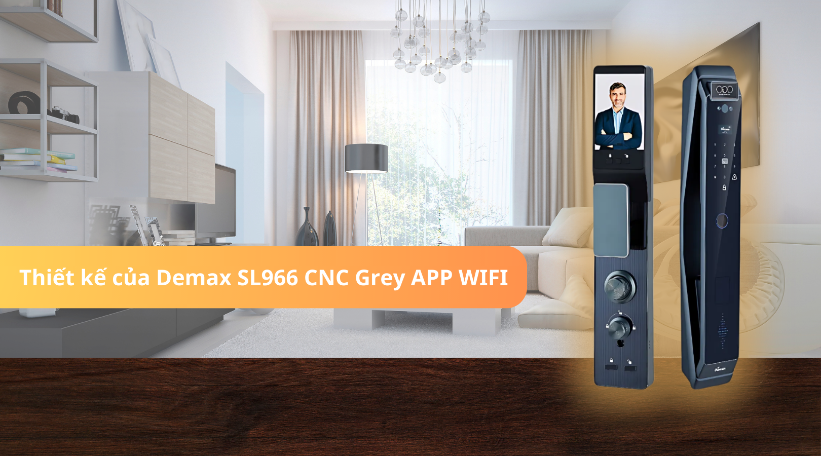 Khóa điện tử Demax SL966 CNC Grey APP WIFI