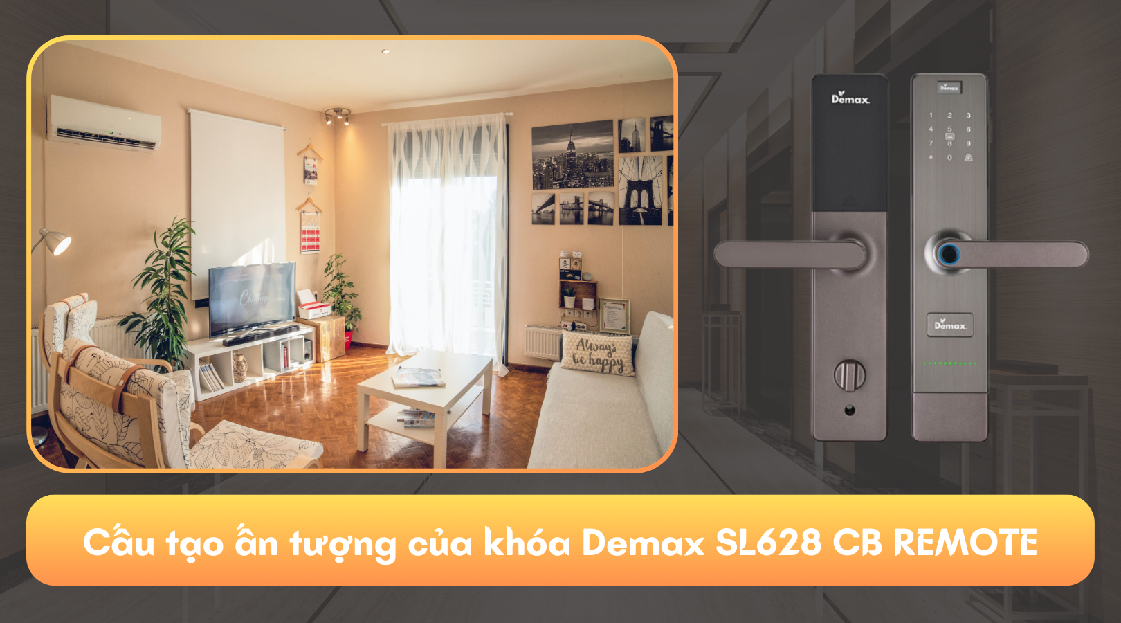 Cấu tạo ấn tượng của khóa Demax SL628 CB REMOTE