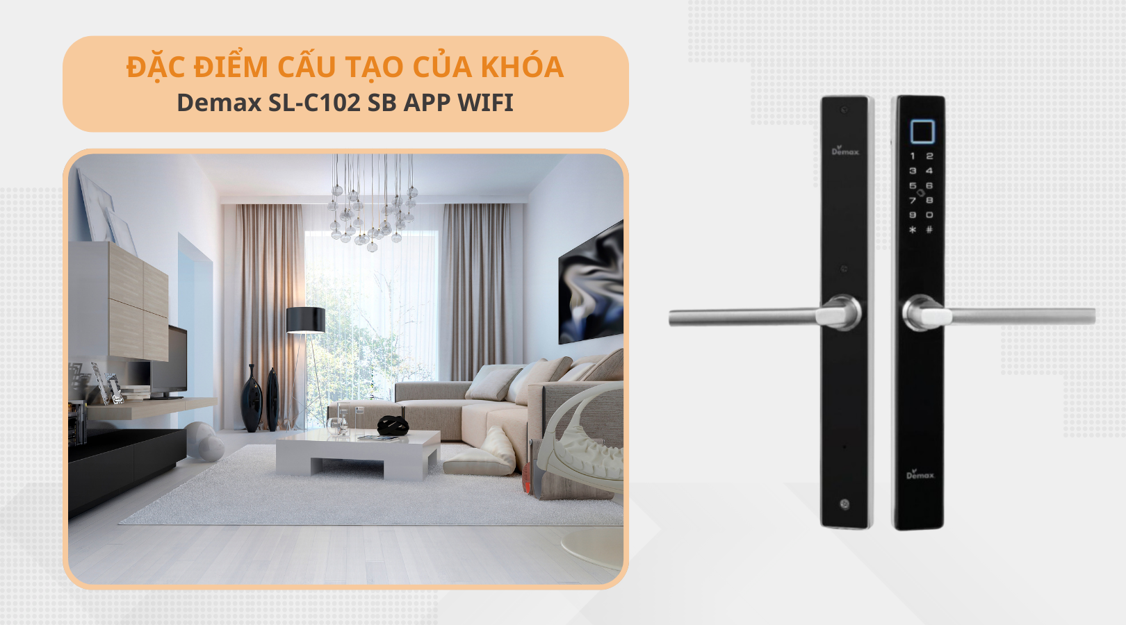 Đặc điểm cấu tạo của khóa thông minh chống nước Demax SL-C102 SB APP WIFI