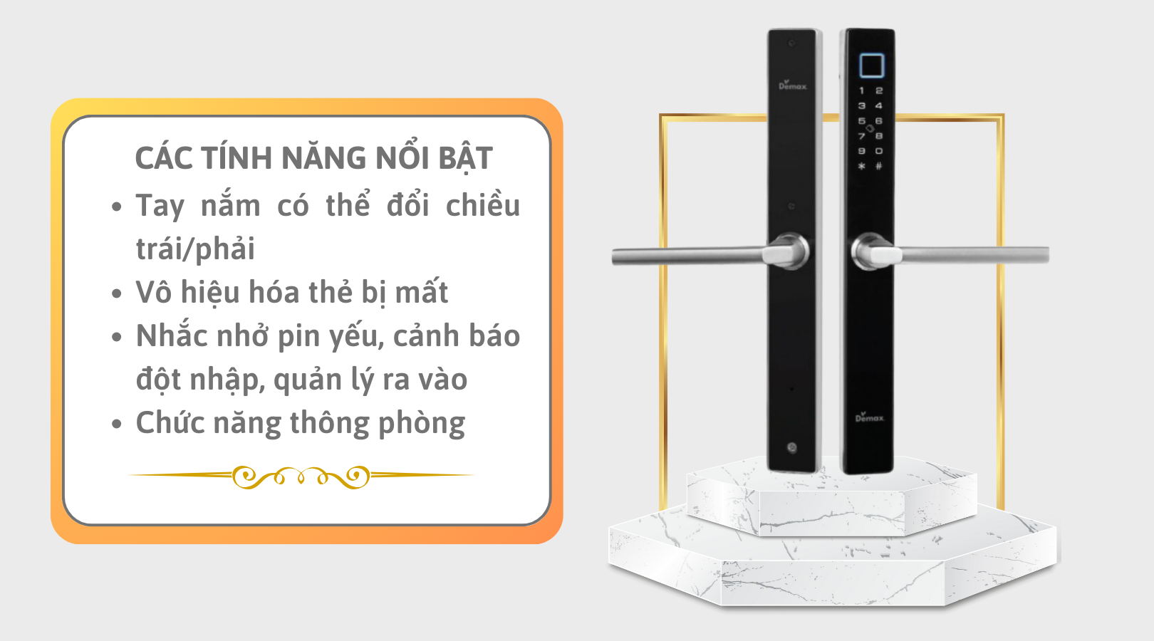 Tính năng nổi bật của khóa thông minh chống nước Demax SL-C102 SB APP WIFI