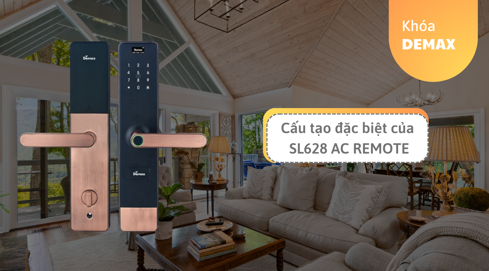 Cấu tạo đặc biệt của khóa Demax SL628 AC REMOTE