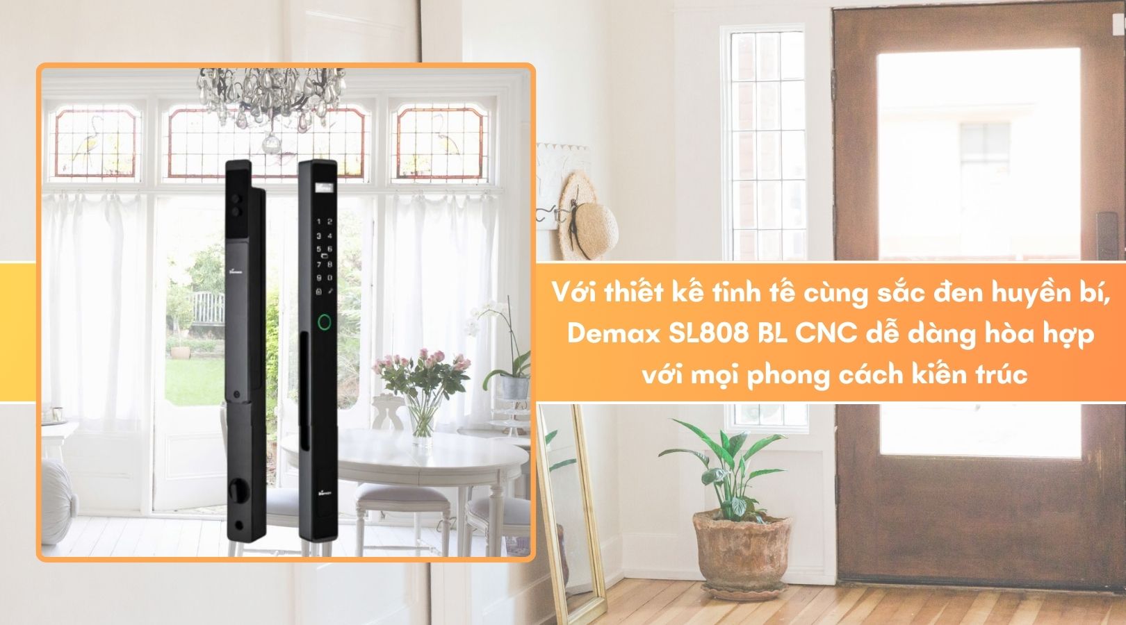 Cấu tạo của khóa Demax SL808 BL CNC App Wifi Remote