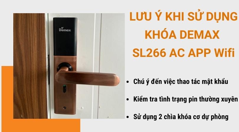 Lưu ý khi sử dụng Khóa điện tử Demax SL266 AC - APP Wifi