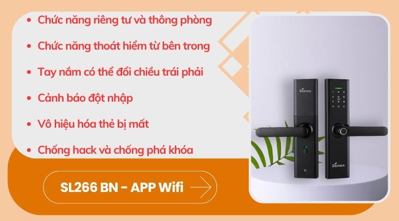 Khóa điện tử Demax SL266 BN - APP Wifi với chất lượng và tính năng vượt trội