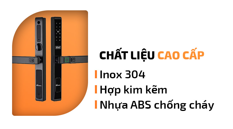 Chất liệu của khóa điện tử Demax SL588 BL