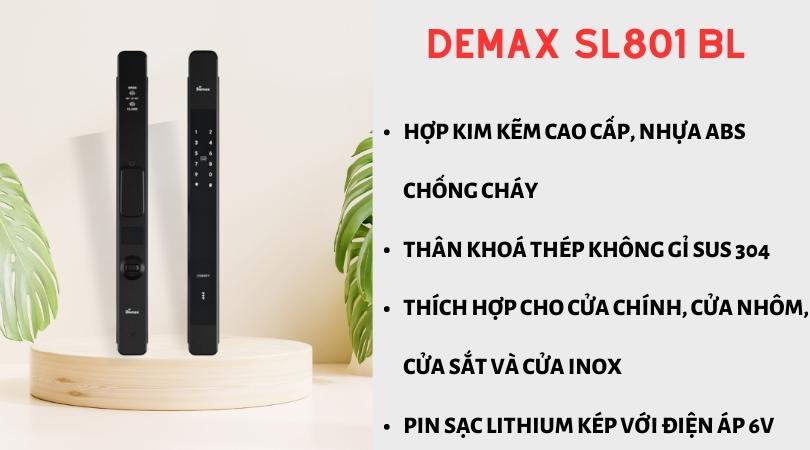 Khóa điện tử Demax SL801 BL APP Wifi an toàn sử dụng