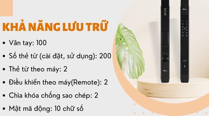 Khóa điện tử Demax SL801 BL APP Wifi khả năng lưu trữ