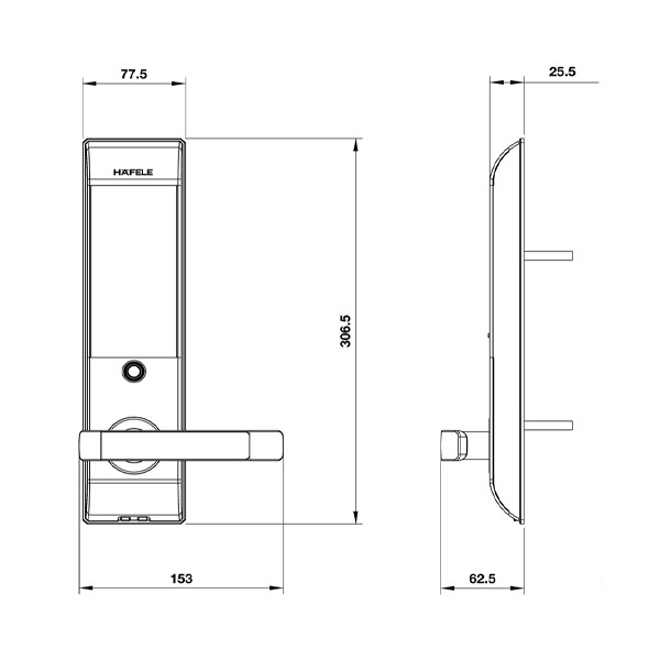 ảnh sản phẩm Khóa điện tử Hafele DL7900-TCB 912.05.643