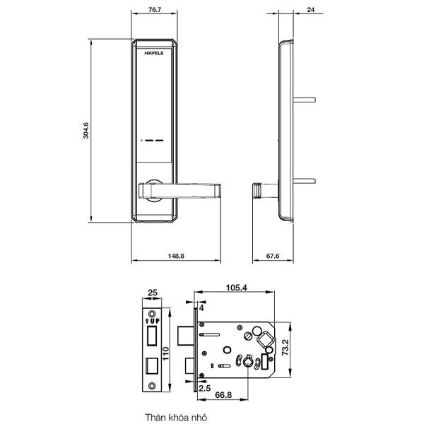 ảnh sản phẩm Khóa điện tử Hafele EL7200-TC 912.05.714