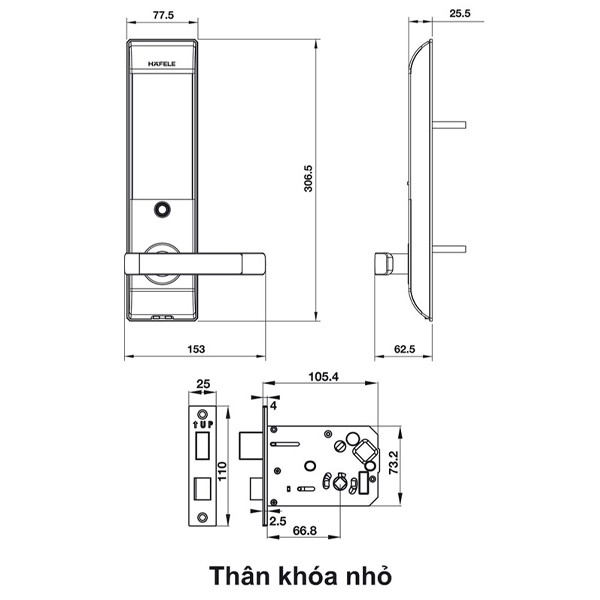 ảnh sản phẩm Khóa điện tử Hafele EL7500-TC 912.05.682