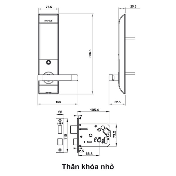 ảnh sản phẩm Khóa điện tử Hafele EL7500-TC 912.05.728