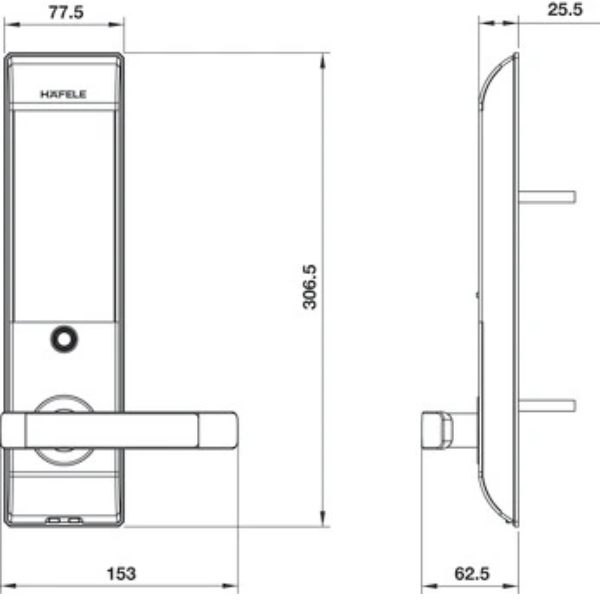 ảnh sản phẩm Khóa điện tử Hafele EL7500-TC 912.20.551 (thân lớn)