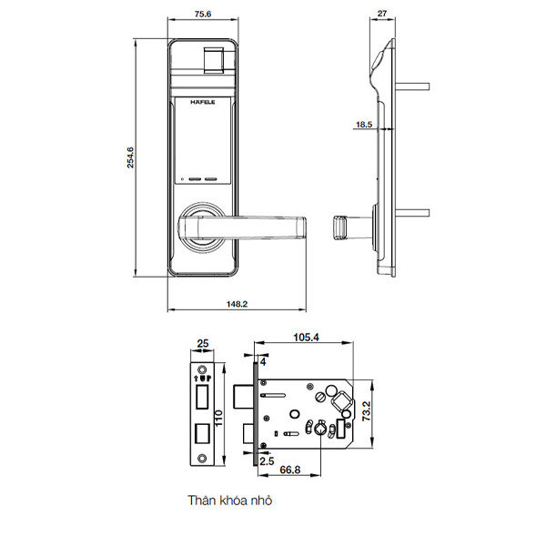 ảnh sản phẩm Khóa điện tử Hafele EL7700-TCS 912.05.718