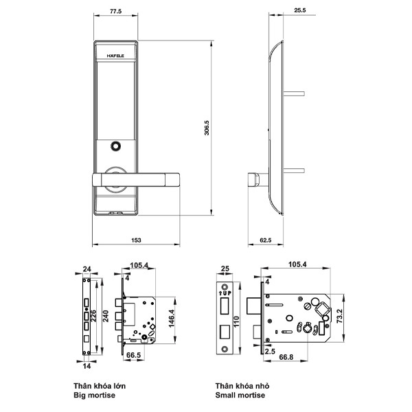 ảnh sản phẩm Khóa điện tử Hafele EL7900-TCB 912.05.641