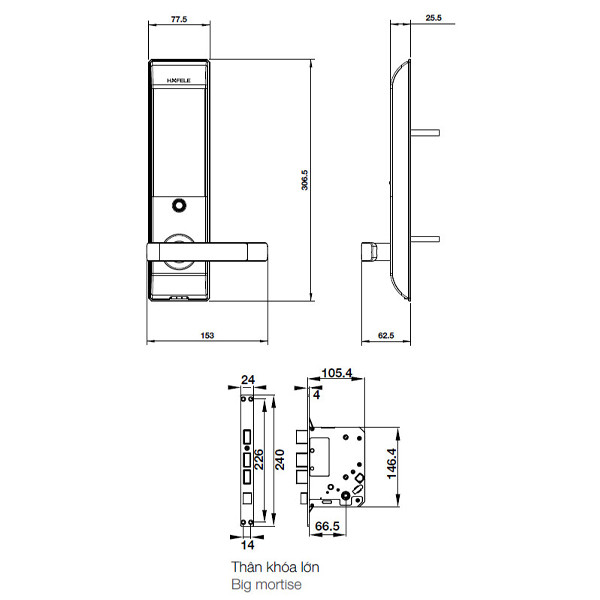 ảnh sản phẩm Khóa điện tử Hafele EL7900-TCB 912.05.647