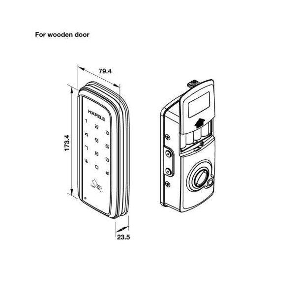 ảnh sản phẩm Khóa điện tử Hafele ER5900-TCB 912.05.656 (Cửa gỗ)