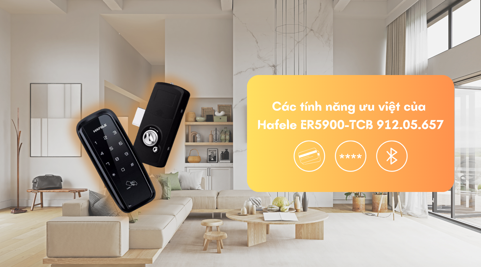 Các tính năng ưu việt của khóa điện tử Hafele ER5900-TCB 912.05.657 (Cửa sắt)