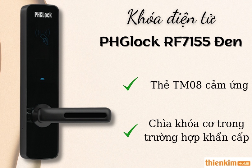 Khóa điện tử PHGlock RF7155 Đen công nghệ thông minh