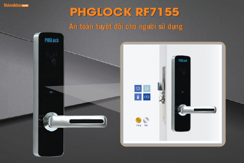 Khóa điện tử PHGlock RF7155 Bạc an toàn