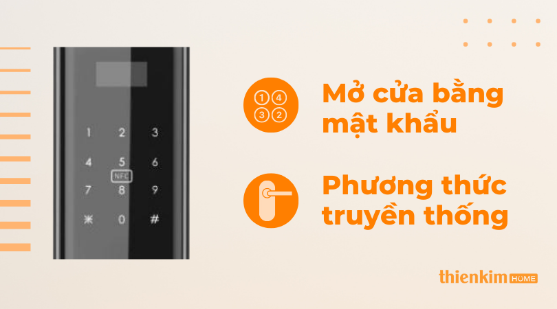 Khóa cửa căn hộ Vickini 39887.001 OBP Đen mờ mở bằng mật khẩu và truyền thống